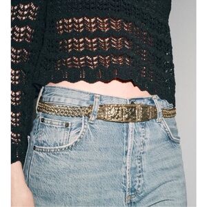 Zara NWT engraved piece link belt 4548/101 L/XL